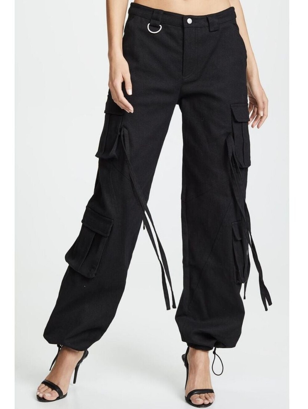 I.AM.GIA Women's Black Altra Cargo Pants Pockets Boho Jeans Sz Small Whimsygoth